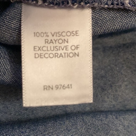 J. Jill Relaxed Embroidered Chambray Tunic (Blue) - Picture 10 of 13